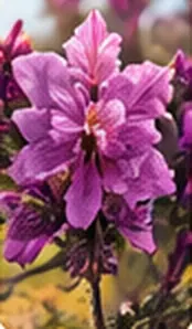 Inflorescência cor-de-rosa em campo após queimada